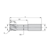 HSS Solid End Mills • HSS Roughers • Series 6ANR • Chamfer • Neck • Weldon® • Inch - Big-tools Industrial Supply Tools for Metal Cutting